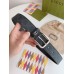 Gucci Black GG Supreme Belt 35MM with Square Buckle and Interlocking G