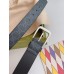 Gucci Black GG Supreme Belt 35MM with Square Buckle and Interlocking G