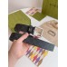 Gucci Black GG Supreme Belt 35MM with Square Buckle and Interlocking G