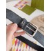 Gucci Black GG Supreme Belt 35MM with Square Buckle and Interlocking G