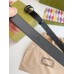 Gucci GG Marmont Belt 30MM in Black GG Supreme with Black Leather