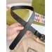 Gucci GG Marmont Belt 30MM in Black GG Supreme with Black Leather