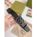 Gucci GG Marmont Belt 30MM in Black GG Supreme with Black Leather