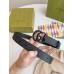 Gucci GG Marmont Belt 30MM in Black GG Supreme with Black Leather
