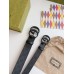 Gucci GG Marmont Belt 30MM in Black GG Supreme with Black Leather