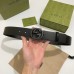 Gucci Black Leather Belt 38MM with Black Interlocking G Buckle