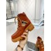Gucci Brown Leather Ankle Boots With Interlocking G