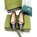 Gucci Ballet Flats in Black Leather with GUCCI Metal