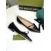 Gucci Ballet Flats in Black Leather with GUCCI Metal