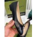 Gucci Ballet Flats in Black Leather with Stitched Interlocking G