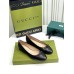 Gucci Ballet Flats in Black Leather with Stitched Interlocking G