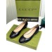 Gucci Ballet Flats in Black Leather with Stitched Interlocking G
