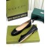 Gucci Ballet Flats in Black Leather with Stitched Interlocking G