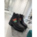 Gucci Black Leather Ankle Boots With Interlocking G