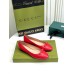 Gucci Ballet Flats in Red Leather with Stitched Interlocking G