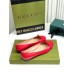 Gucci Ballet Flats in Red Leather with Stitched Interlocking G