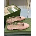 Gucci T-strap Ballet Flats in Light Pink Patent Calfskin