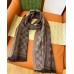 Gucci Double GG Jacquard Wool Scarf in Beige and Brown