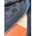 Gucci Double GG Jacquard Wool Scarf in Grey and Black