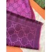 Gucci Double GG Jacquard Wool Scarf in Magenta and Bordeaux