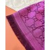 Gucci Double GG Jacquard Wool Scarf in Magenta and Bordeaux