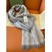 Gucci Double GG Jacquard Wool Scarf in Silver and Grey