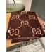 Gucci GG Jacquard Wool Silk Scarf in Brown and Beige