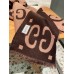 Gucci GG Jacquard Wool Silk Scarf in Brown and Beige