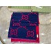 Gucci GG Jacquard Wool Silk Scarf in Blue and Red