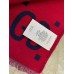 Gucci GG Jacquard Wool Silk Scarf in Blue and Red