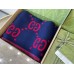 Gucci GG Jacquard Wool Silk Scarf in Blue and Red