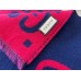 Gucci GG Jacquard Wool Silk Scarf in Blue and Red