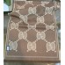 Gucci GG Jacquard Wool Scarf in Brown and Beige