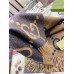 Gucci GG Cashmere Jacquard Scarf in Blue and Beige