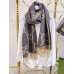 Gucci GG Cashmere Jacquard Scarf in Blue and Beige