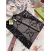Gucci GG Cashmere Jacquard Scarf in Grey and Black