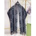 Gucci GG Cashmere Jacquard Scarf in Grey and Black