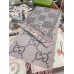 Gucci GG Cashmere Jacquard Scarf in Grey and Pink