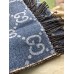 Gucci GG Jacquard Wool Scarf in Blue and Brown
