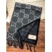 Gucci GG Jacquard Wool Scarf in Grey and Light Grey