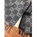 Gucci GG Jacquard Wool Scarf in Grey and Light Grey