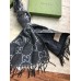 Gucci GG Jacquard Wool Scarf in Grey and Light Grey