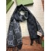 Gucci GG Jacquard Wool Scarf in Grey and Light Grey