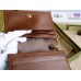 Gucci Horsebit 1955 Card Case Wallet in GG Supreme with Brown Leaher