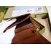 Gucci Horsebit 1955 Card Case Wallet in GG Supreme with Brown Leaher