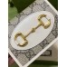 Gucci Horsebit 1955 Card Case Wallet in GG Supreme with White Leaher