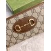 Gucci Horsebit 1955 Zip Around Wallet in GG Supreme with Brown Leaher
