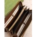Gucci Horsebit 1955 Zip Around Wallet in GG Supreme with Brown Leaher