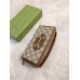 Gucci Horsebit 1955 Zip Around Wallet in GG Supreme with Brown Leaher