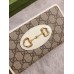 Gucci Horsebit 1955 Zip Around Wallet in GG Supreme with White Leaher